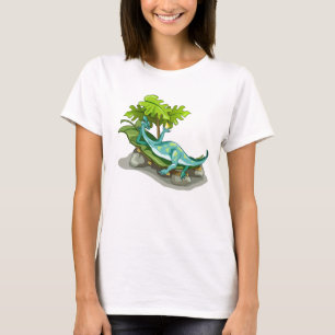 T-shirt Illustration D'Un Bain De Soleil Iguanodon.