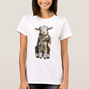 T-shirt Illustration d'un bébé chèvre adorable avec une éc