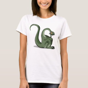 T-shirt Illustration D'Un Brontosaurus Caricaturé Qui Pens