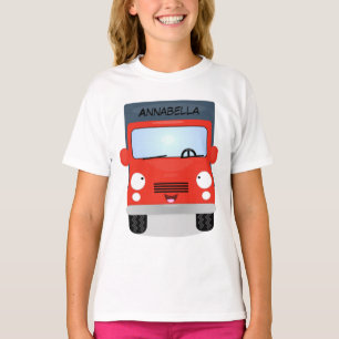 T-shirt Illustration d'un camion kawaii rouge mou