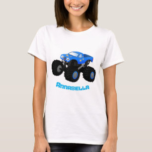 T-shirt Illustration d'un camion monstre bleu mou