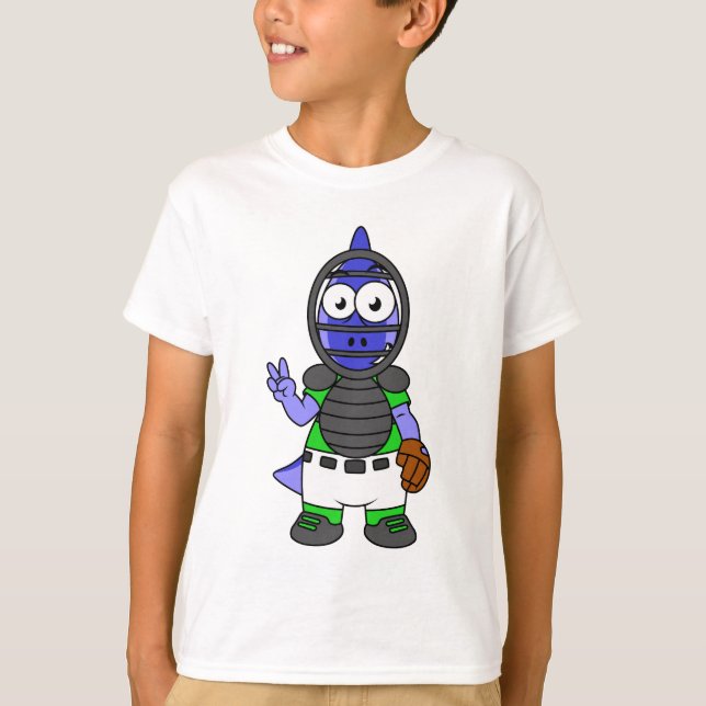 T-shirt Illustration D'Un Capteur De Baseball Parasaurolop (Devant)