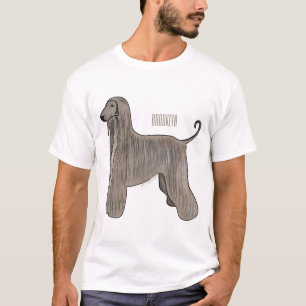 T-shirt Illustration d'un chien hound afghan