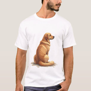T-shirt Illustration d'un Golden Retriever vu de dos pour 