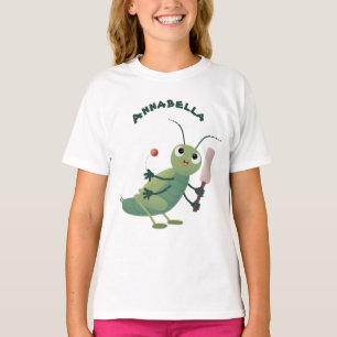 T-shirt Illustration d'un insecte du cricket vert mou