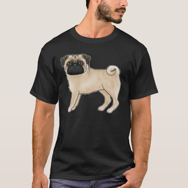 T-shirt Illustration d'un joli dessin animé de chien de Ca (Devant)