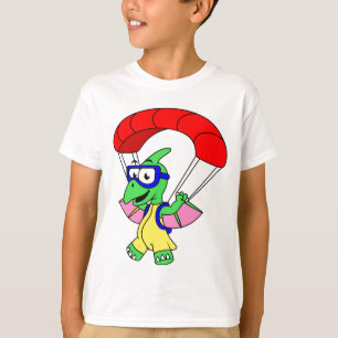 T-shirt Illustration D'Un Parachutage De Ptérodactyle.
