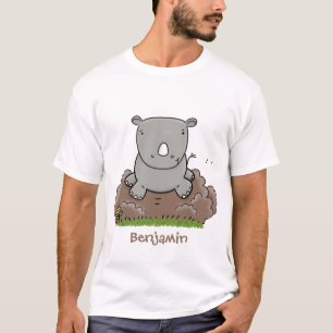 T-shirt Illustration d'un petit rhinocéros