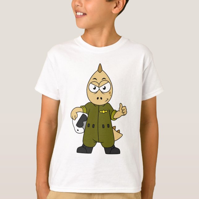 T-shirt Illustration D'Un Pilote À Jet Allosaurus. (Devant)