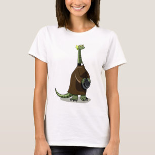 T-shirt Illustration D'Un Plateosaure Habillé Comme Prêtre
