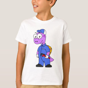 T-shirt Illustration D'Un Plomber Spinosaurus.