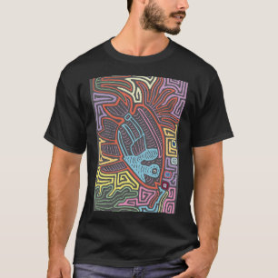 T-shirt illustration d'un poisson basée sur un kuna mola