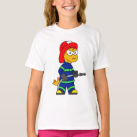 Illustration D'Un Pompier Tyrannosaurus Rex.