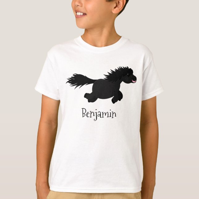 T-shirt Illustration d'un poney de Shetland mignon (Devant)