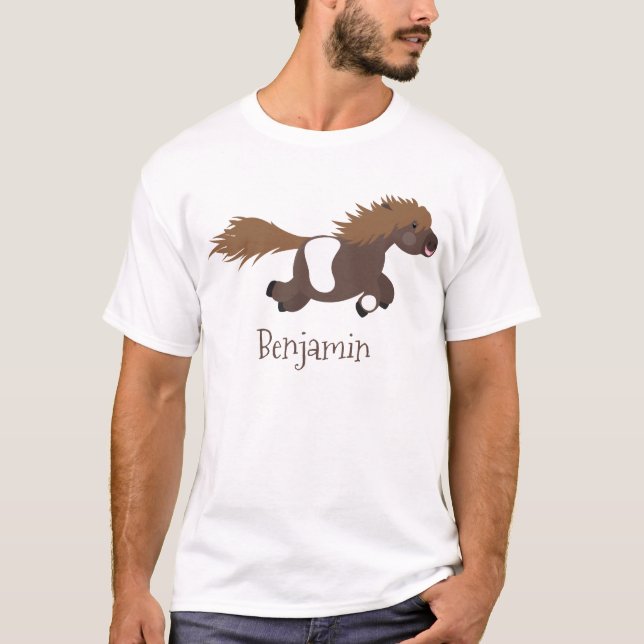 T-shirt Illustration d'un poney de Shetland mignon (Devant)