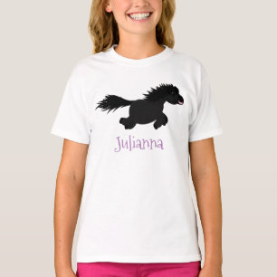T-shirt Illustration d'un poney de Shetland mignon