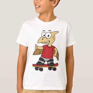T-shirt Illustration D'Un Skateboard De Ptérosaure.