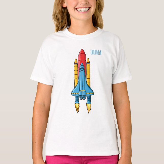 T-shirt Illustration d'un vaisseau de fusées (Devant)