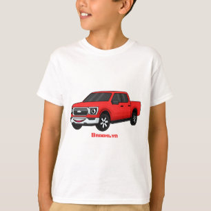 T-shirt Illustration d'une camionnette rouge mou