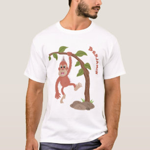 T-shirt Illustration d'une caricature de bébé orangoutan j