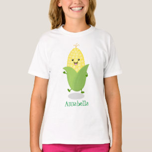 T-shirt Illustration d'une caricature de maïs joyeux