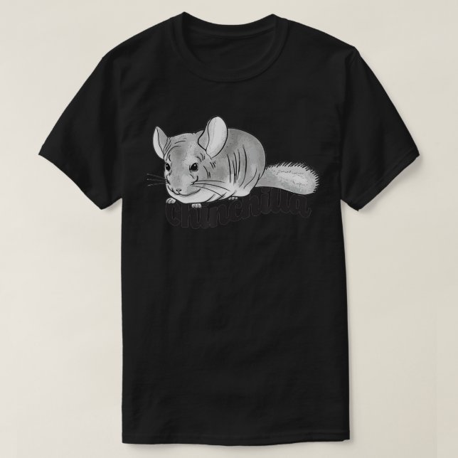 T-shirt Illustration d'une chinchilla gris mignonne (Design devant)