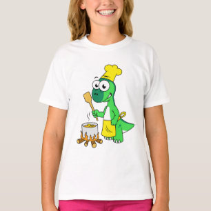 T-shirt Illustration D'Une Cuisine De Parasaurolophus Dino
