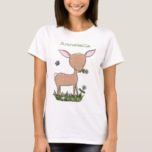 T-shirt Illustration d'une jolie dessin de cerf de bébé he