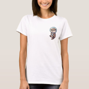 T-shirt Illustration d'une loutre astronaute adorable