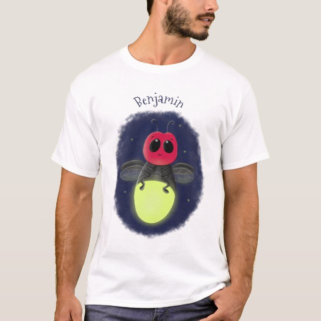 T-shirt Illustration d'une luciole à éclair mignon (Devant)