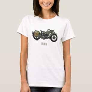 T-shirt Illustration d'une moto de croiseur militaire