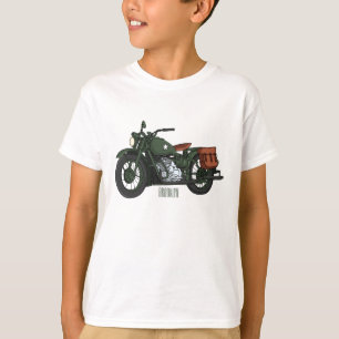 T-shirt Illustration d'une moto de croiseur militaire