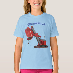 T-shirt Illustration d'une pelle à vapeur rouge mou