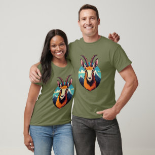 T-shirt Illustration d'une tête de chamois