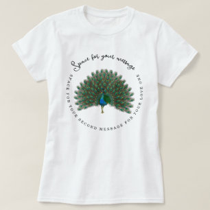 T-shirt Illustration élégante de paon avec personnalisatio