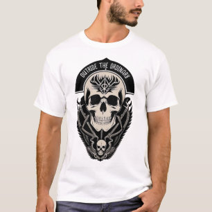 T-shirt Illustration gothique de crâne complexe