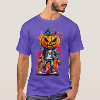 T-shirt Illustration Graffiti D'Un Citrouille D'Halloween