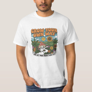 T-shirt Illustration groovy de la nature dans le style des