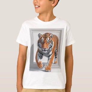 T-shirt Illustration majestueuse de tigre 3D Hyper-réali