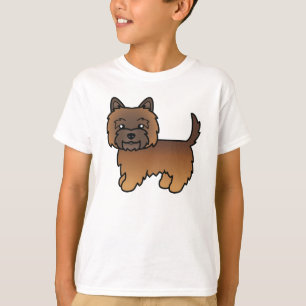 T-shirt Illustration mignonne de Terrier Cairn Bringé Roug