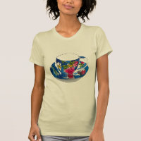 illustration originale de l'aquarelle Teacups vint