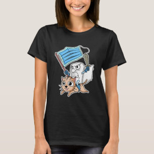 T-shirt Illustration Papier Toilette Guerre Avec Chat Et D
