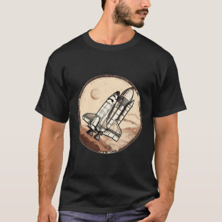 T-shirt Illustration Perturbée D'Un Navire Spatial