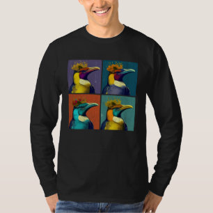 T-shirt Illustration Pop de Manchot Royal Animal Coloré