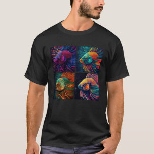 T-shirt Illustration pop de poisson bêta coloré pour femme