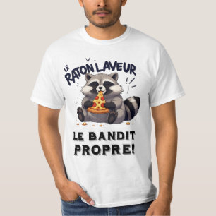 T-shirt Illustration Raton Laveur Humour Le Bandit Propre!