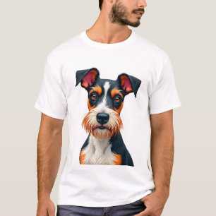 T-shirt Illustration Rétro Portrait de Chien Coloré Vintag