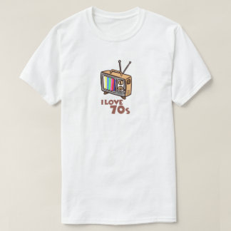 T-shirt Illustration Rétro Vintage J'adore la Télévision d