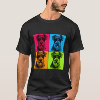 T-shirt Illustration standard Schnauzer Dog Pop Art Design