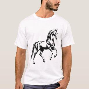 T-shirt Illustration stylisée d'un élégant cheval Akhal-Te